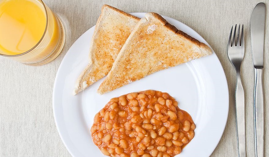 Baked Beans served for breakfast in coffee shop