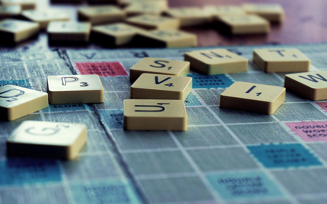 Pic of Scrabble board and pieces